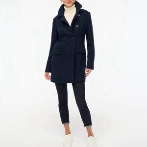 J. Crew Factory women's double breast navy blue wool coat size 10